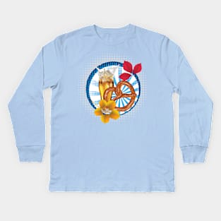 Pretzel with splashing Beer Kids Long Sleeve T-Shirt